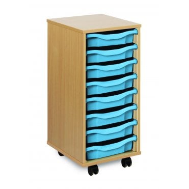Mobile 8 Shallow Tray Storage Unit