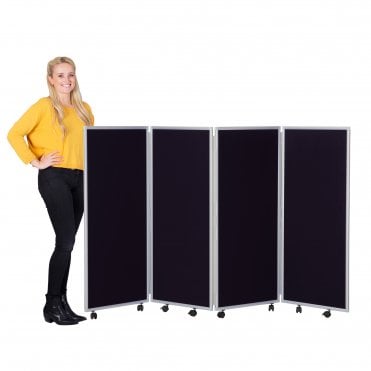Mobile Concertina Screens 1200mm high Woolmix Fabric