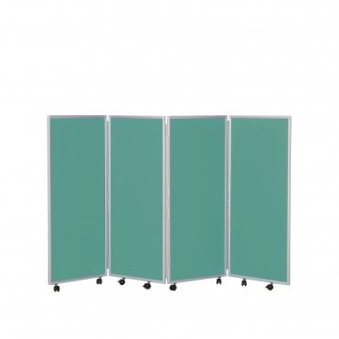 Mobile Folding Room Divider 1200mm high Woolmix Fabric