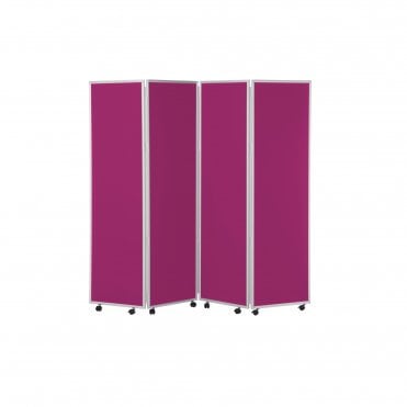 Mobile Folding Room Divider 1800mm high Woolmix Fabric