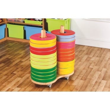Mobile Trolley and 24 Donut Shape Floor Cushion