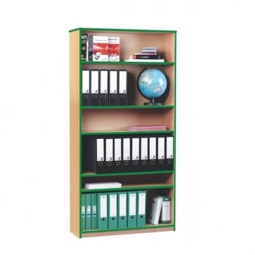 Monarch Coloured Edge Open Bookcase 1800mm High 
