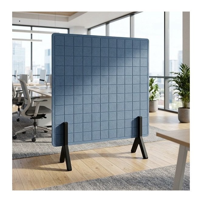 Riva PET Check Acoustic Floorstanding Screen Divider 24mm