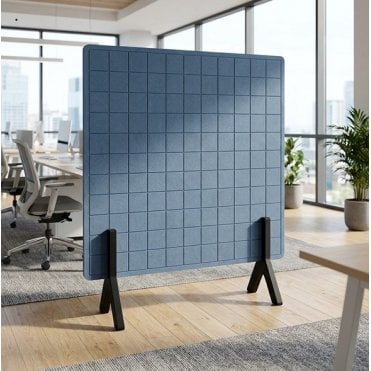 Riva PET Check Acoustic Floorstanding Screen Divider 24mm