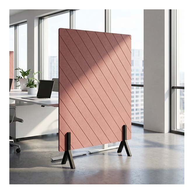 Riva PET Diagonal Groove Acoustic Floorstanding Screen 24mm