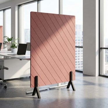 Riva PET Diagonal Groove Acoustic Floorstanding Screen 24mm