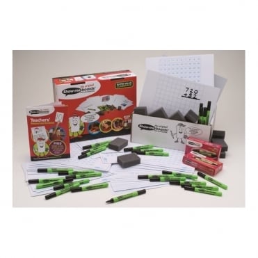 Show-me® Hundred Square Gridded Drywipe Boards Bulk Box 