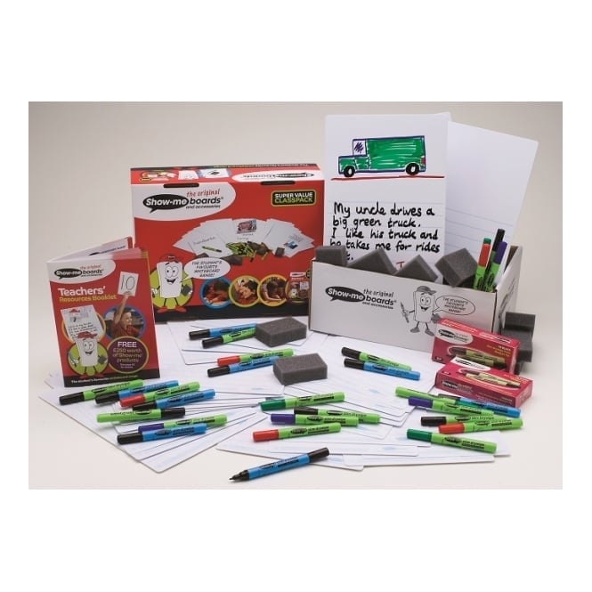 Show-me® Picture/Story Drywipe Boards Bulk Box 100 Boards