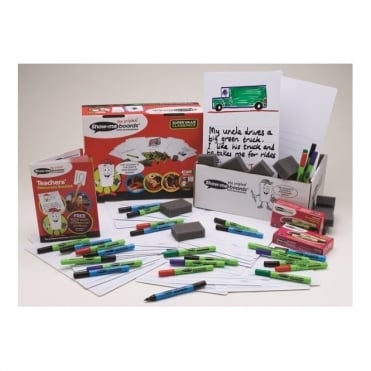 Show-me® Picture/Story Drywipe Boards Bulk Box 100 Boards